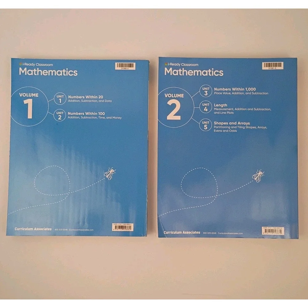 i-Ready Classroom Mathematics Grade 2 Volume 1 and 2 Paperback Curriculum Assoc.